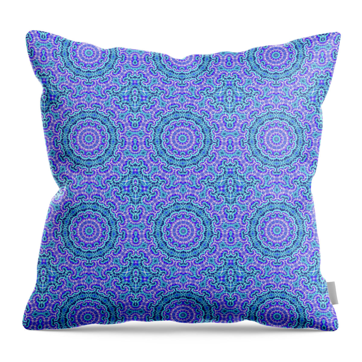 Blue and Purple Tie Dye Kaleidoscope - Throw Pillow