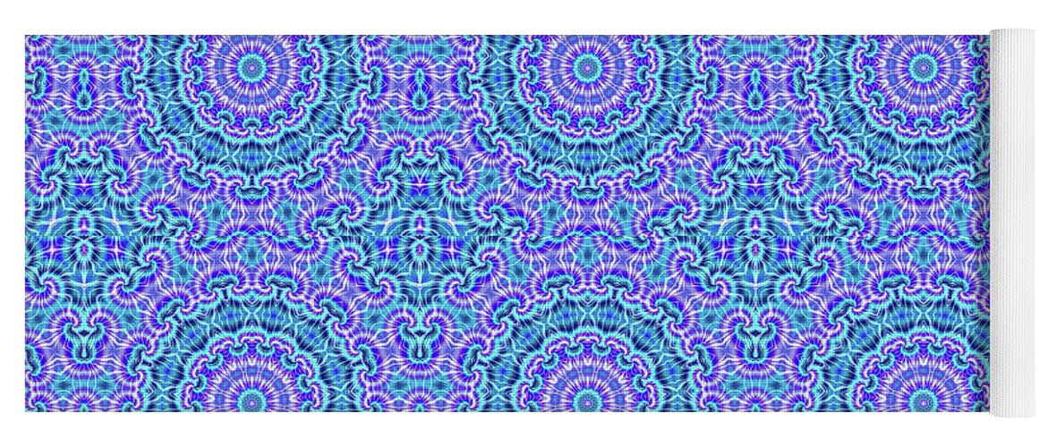 Blue and Purple Tie Dye Kaleidoscope - Yoga Mat