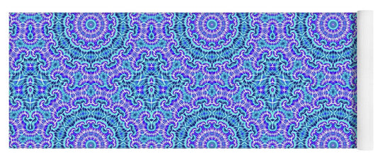 Blue and Purple Tie Dye Kaleidoscope - Yoga Mat