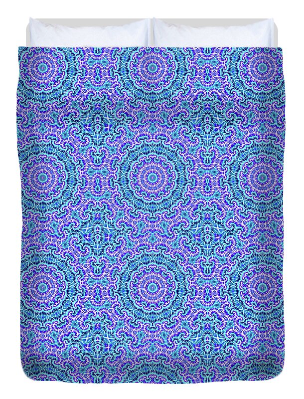 Blue and Purple Tie Dye Kaleidoscope - Duvet Cover