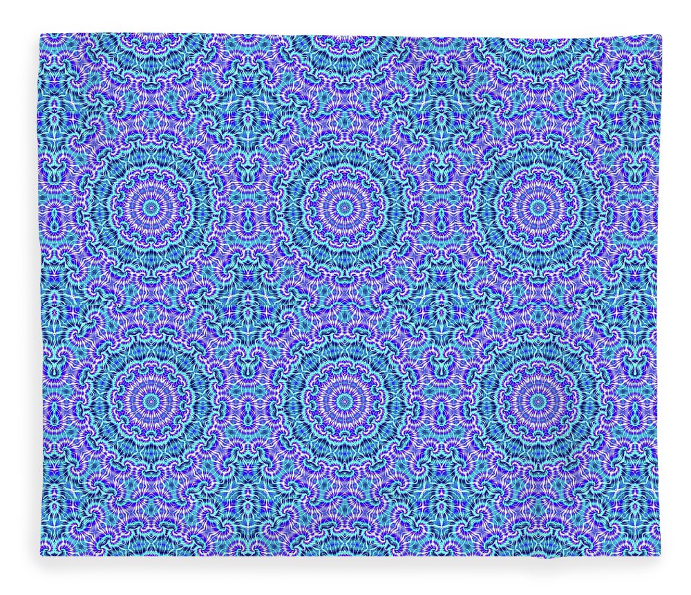 Blue and Purple Tie Dye Kaleidoscope - Blanket