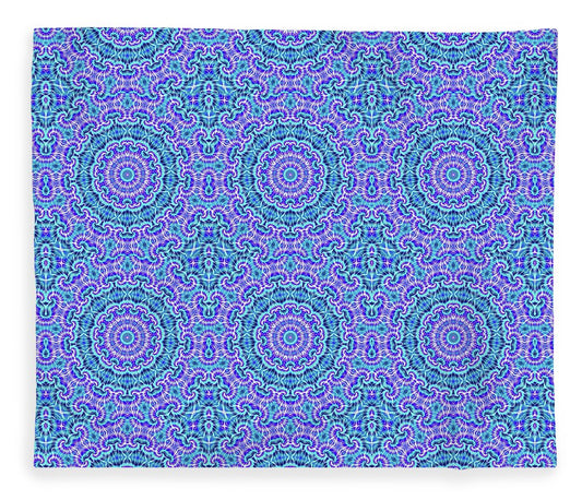 Blue and Purple Tie Dye Kaleidoscope - Blanket