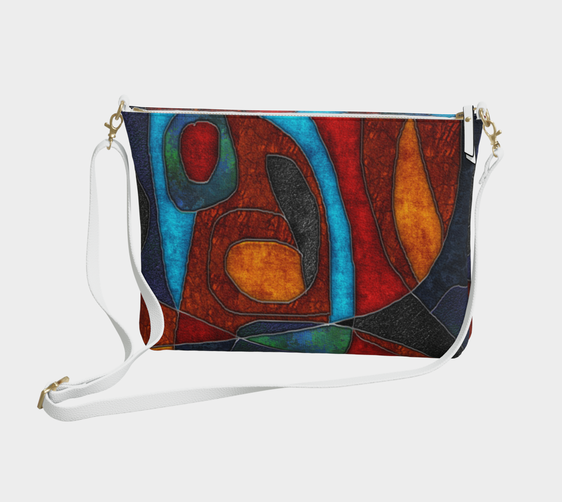 Abstract With Heart Vegan Crossbody Purse