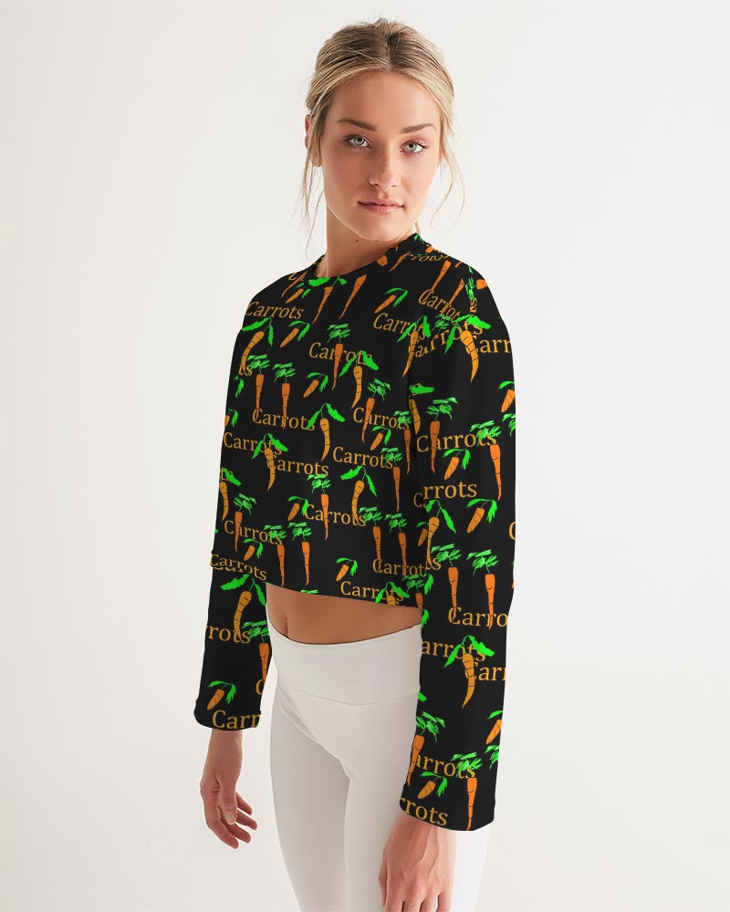 Carrots Pattern Women's All-Over Print Cropped Sweatshirt