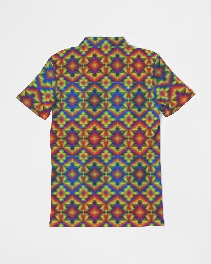 Carnival Kaleidoscope Men's All-Over Print Slim Fit Short Sleeve Polo