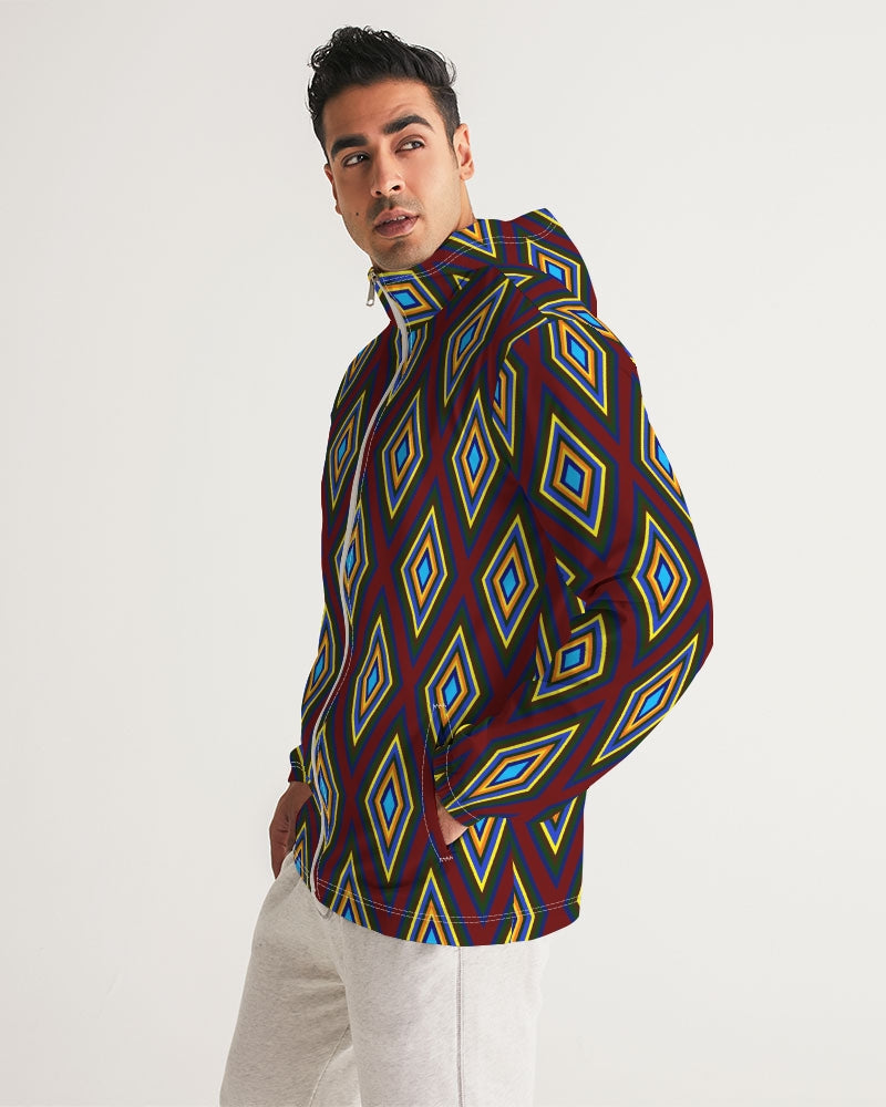 Colorful Diamonds Men's All-Over Print Windbreaker