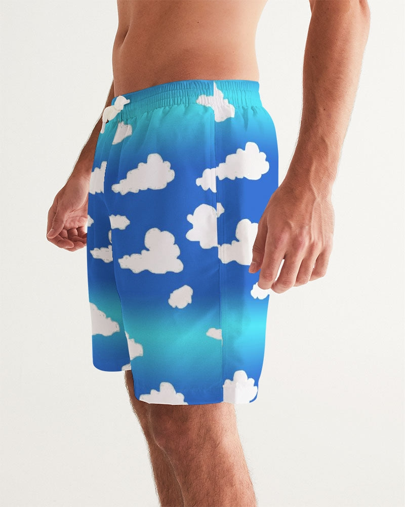 Clouds Pattern Men's All-Over Print Swim Trunk