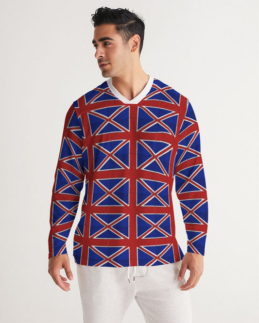 British Flag Pattern Men's All-Over Print Long Sleeve Sports Jersey
