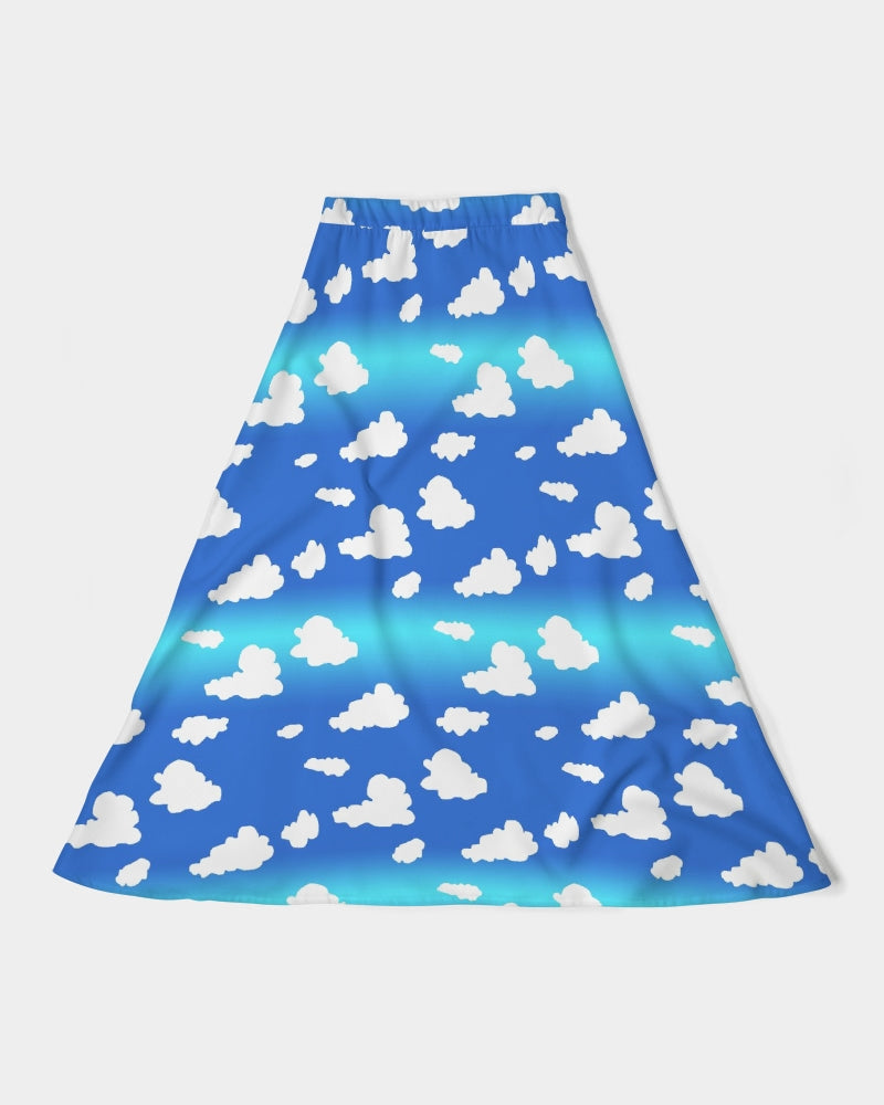 Clouds Pattern Women's All-Over Print A-Line Midi Skirt