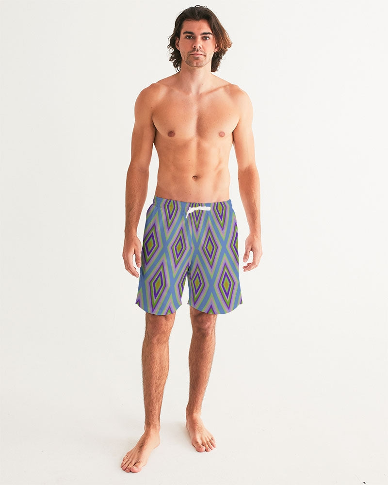 Colorful diamonds Variation 2 Men's All-Over Print Swim Trunk