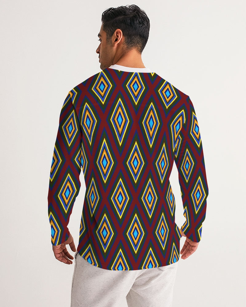 Colorful Diamonds Men's All-Over Print Long Sleeve Sports Jersey