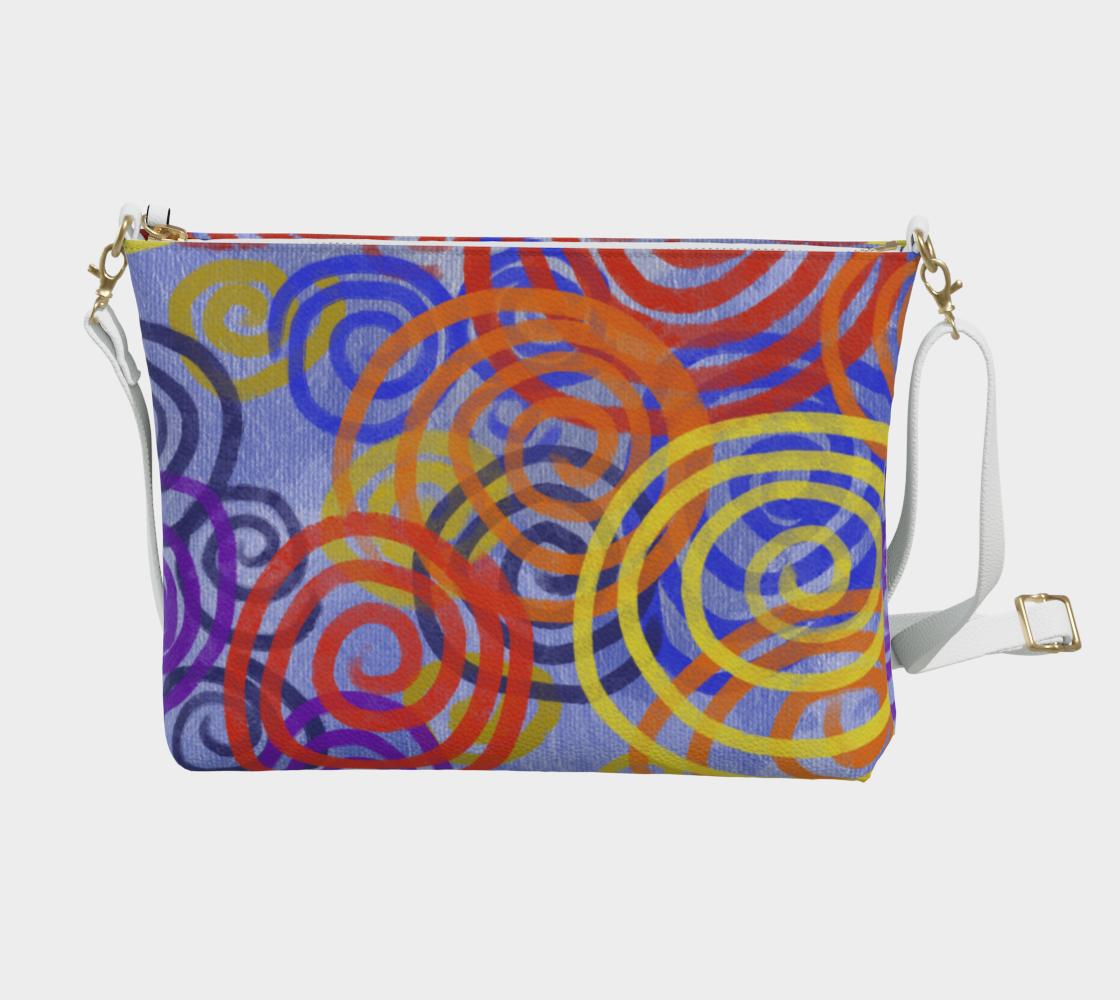 Colorful Spirals Vegan Crossbody Purse