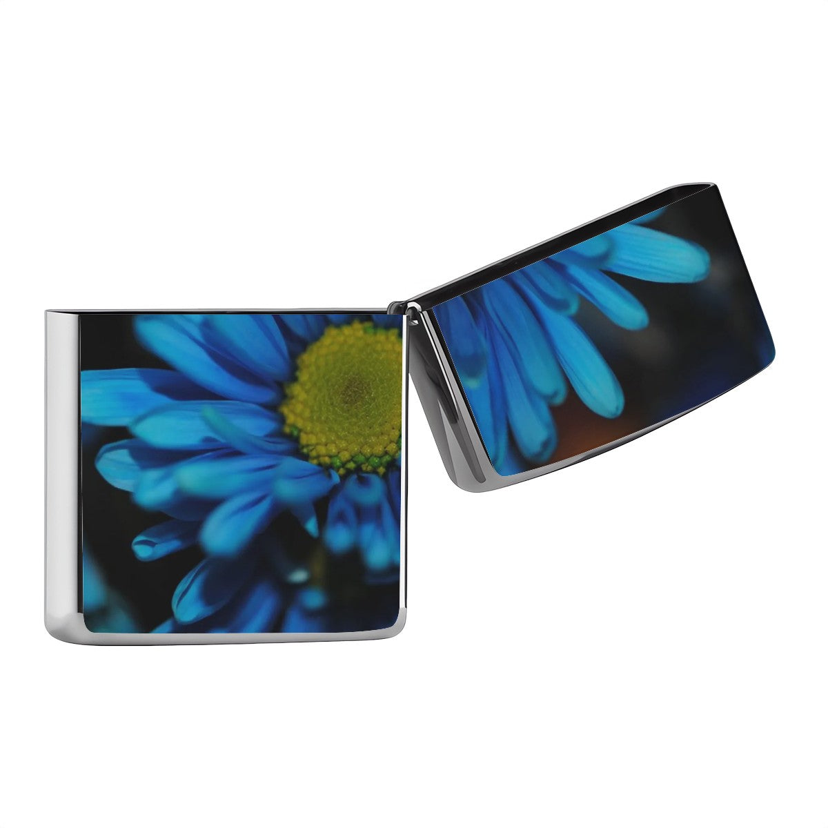 Metal Lighter Case Blue Daisy