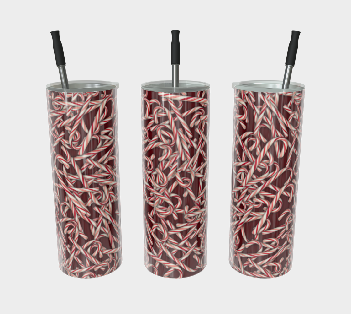 Candy Cane Pattern Stainless Steel Tumbler