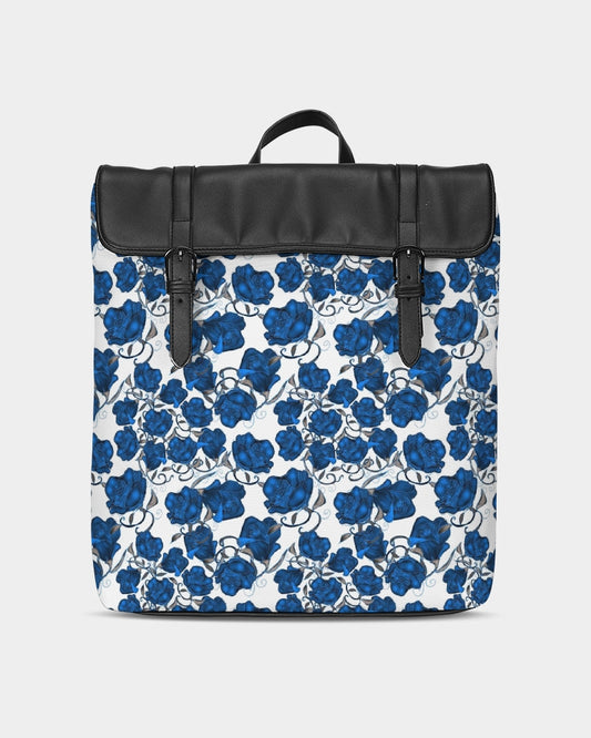 Blue Roses Casual Flap Backpack