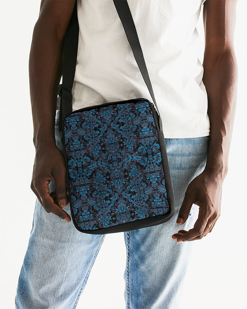 Blue Vines and Lace Messenger Pouch