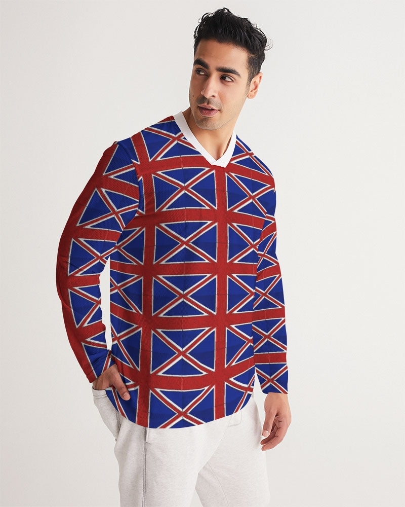 British Flag Pattern Men's All-Over Print Long Sleeve Sports Jersey