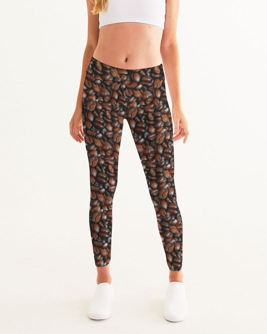 Coffee Bean Pattern Women's All-Over Print Yoga Pants