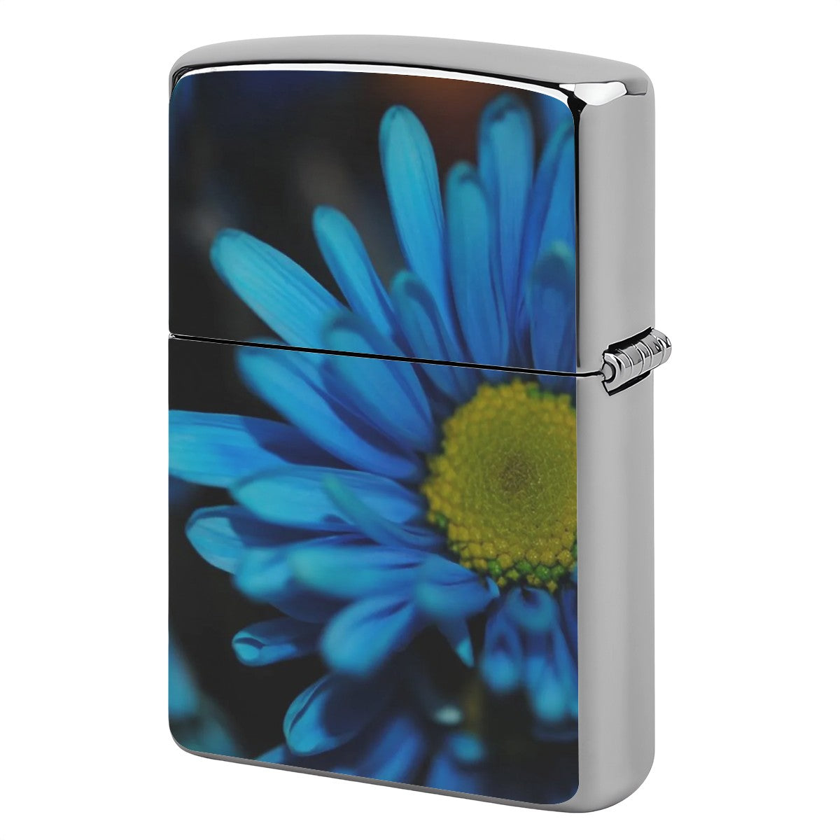 Metal Lighter Case Blue Daisy