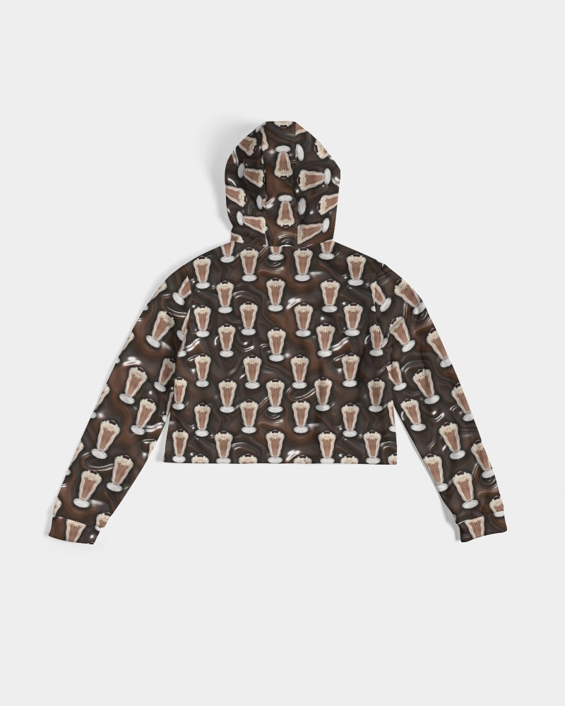 Chocolate Milkshake Women's All-Over Print Cropped Hoodie