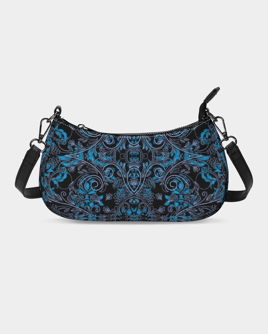 Blue Vines and Lace Petite Canvas Pouch