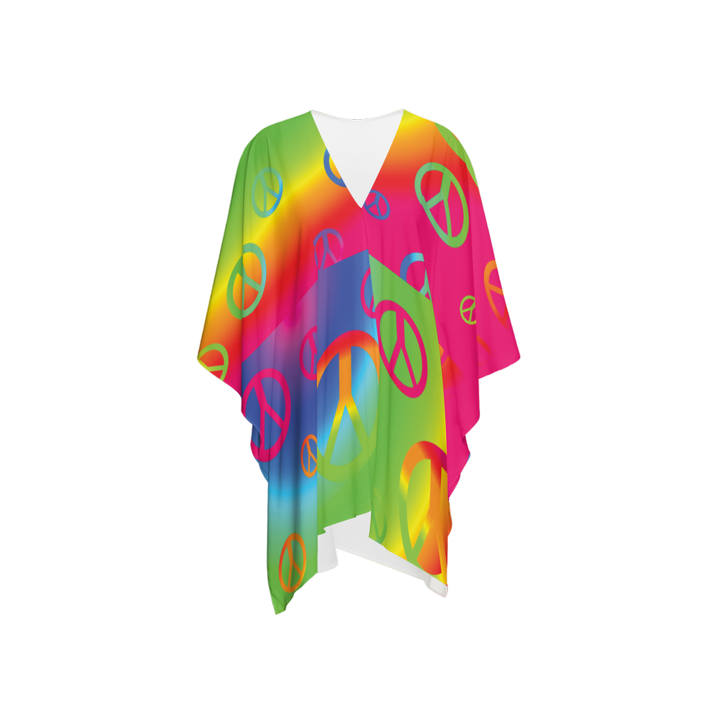 Rainbow Peace Signs Women's Silky-like Wrap-Ultra-Soft and Smooth