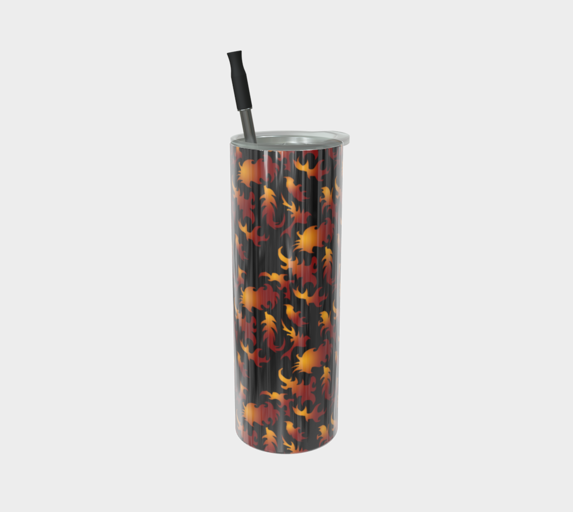 Abstract Flames Pattern Stainless Steel Tumbler