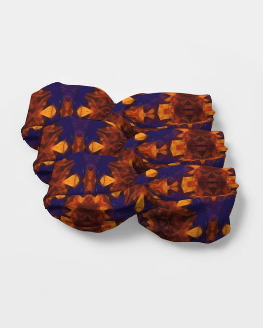 Blue Orange Red Kaleidoscope Twist Knot Headband Set