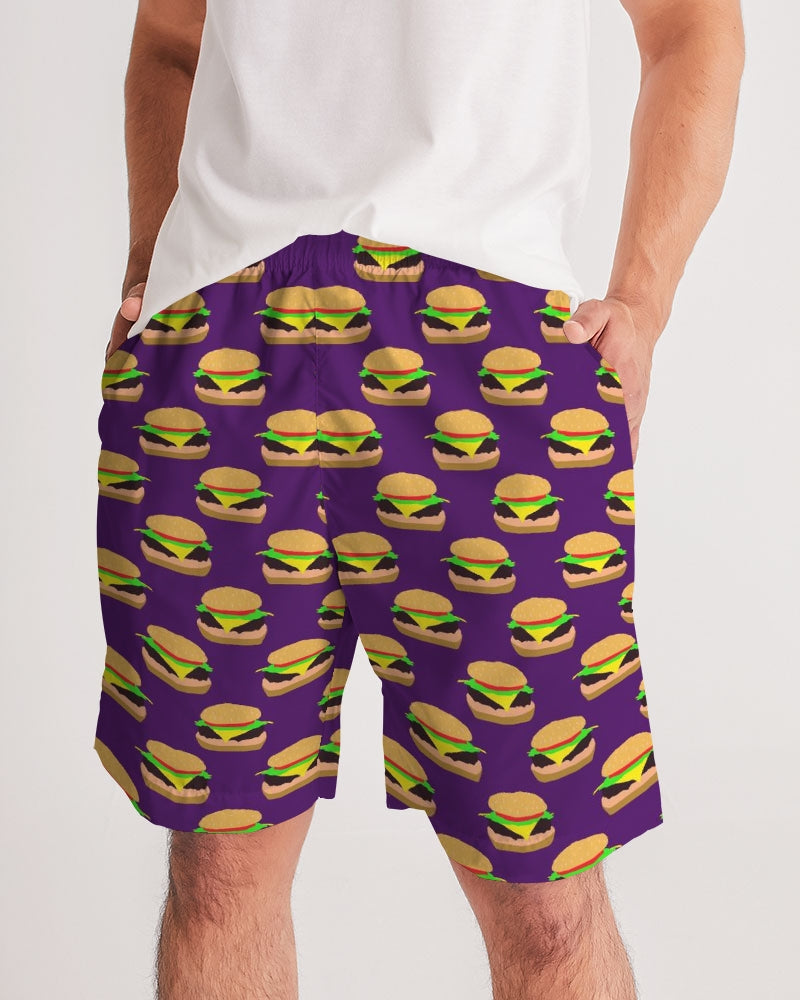 Cheeseburger Pattern Men's All-Over Print Jogger Shorts