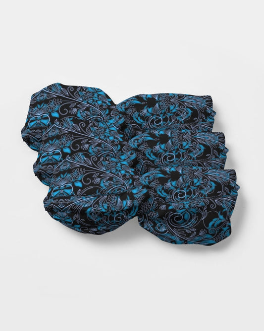 Blue Vines and Lace Twist Knot Headband Set