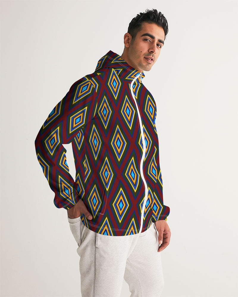 Colorful Diamonds Men's All-Over Print Windbreaker