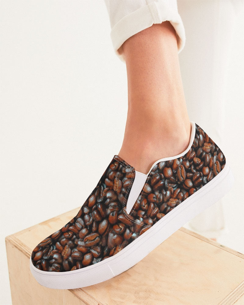 Coffee Bean Pattern Women's Slip-On Canvas Shoe