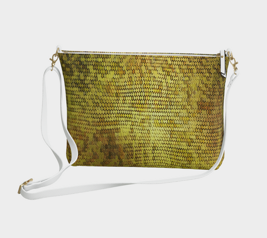 Golden Dragon Scales Vegan Crossbody Purse