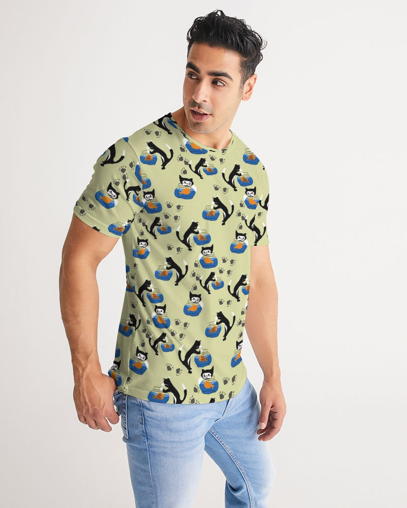 Cat and a Fishbowl Men's All-Over Print Tee