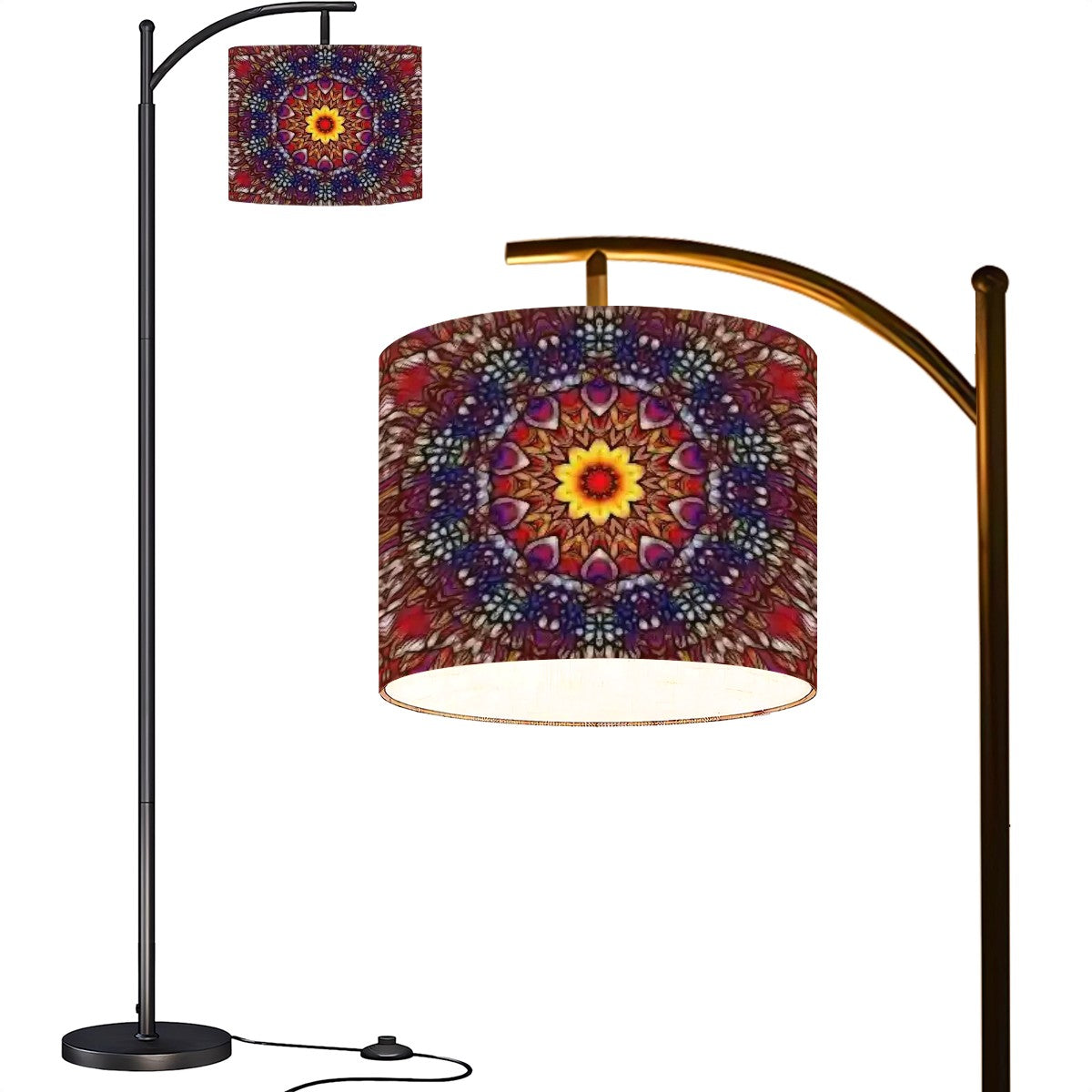 Arc Floor Lamp (Made in USA) Blue Red Purple Kaleidoscope