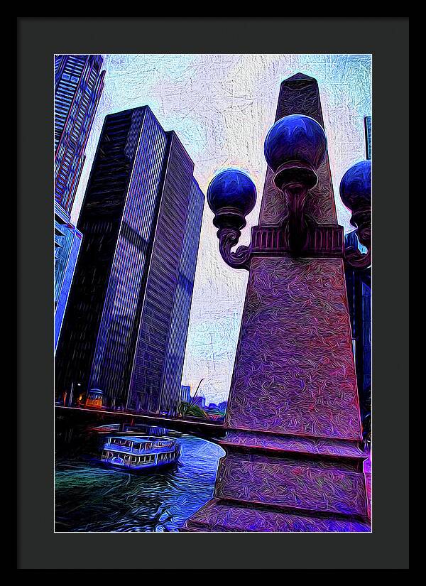 Chicago River Lamp - Framed Print