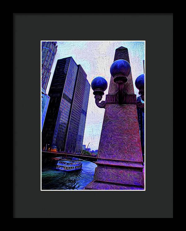 Chicago River Lamp - Framed Print