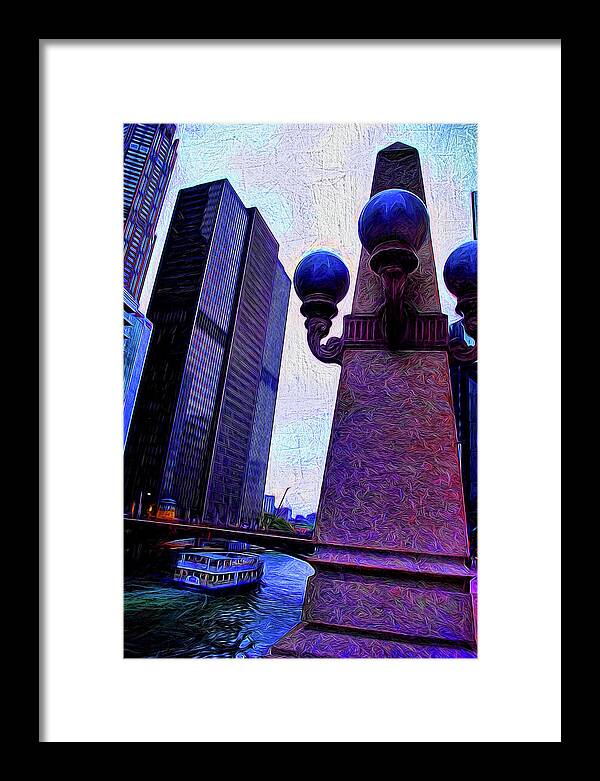 Chicago River Lamp - Framed Print