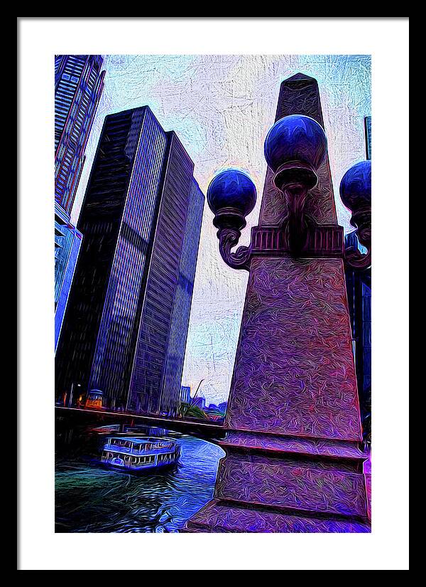 Chicago River Lamp - Framed Print