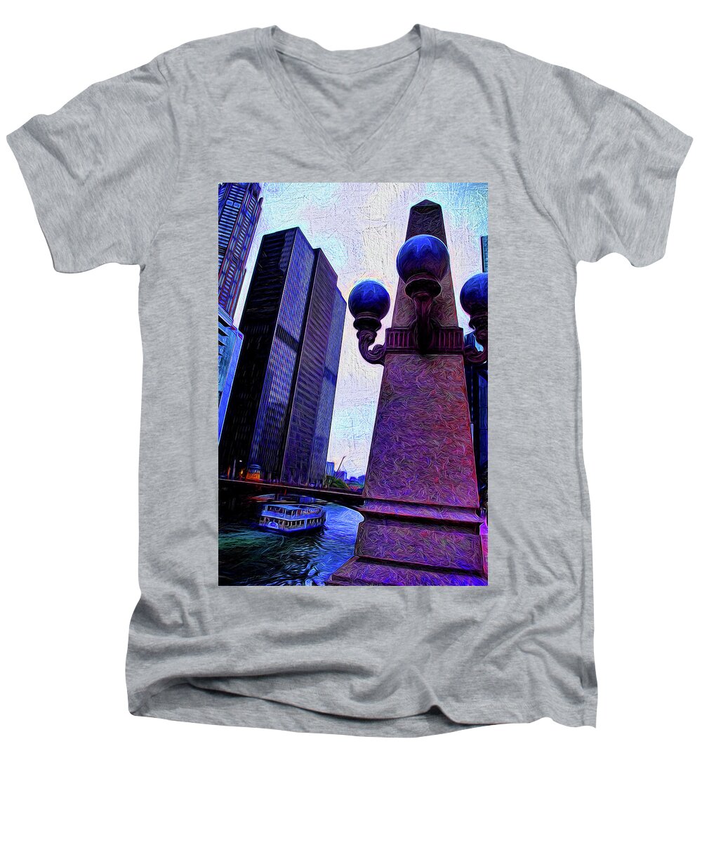 Chicago River Lamp - Men's V-Neck T-Shirt