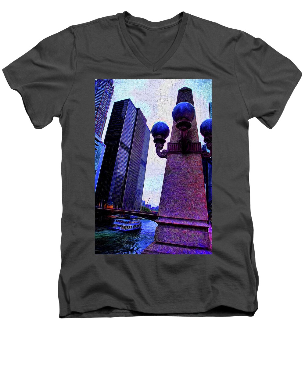 Chicago River Lamp - Men's V-Neck T-Shirt