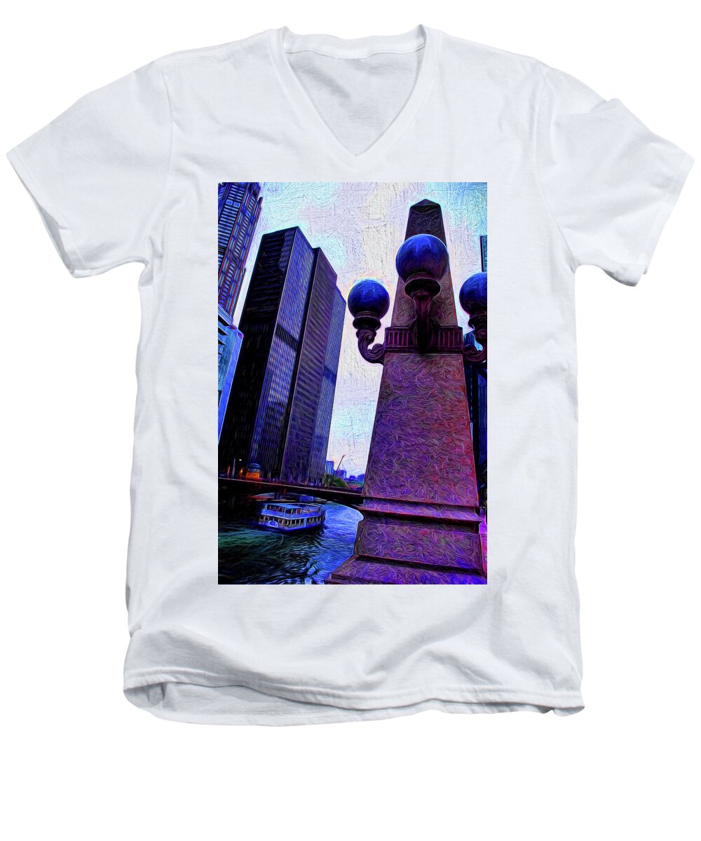 Chicago River Lamp - Men's V-Neck T-Shirt