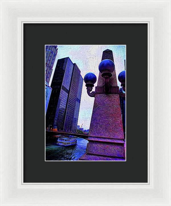 Chicago River Lamp - Framed Print