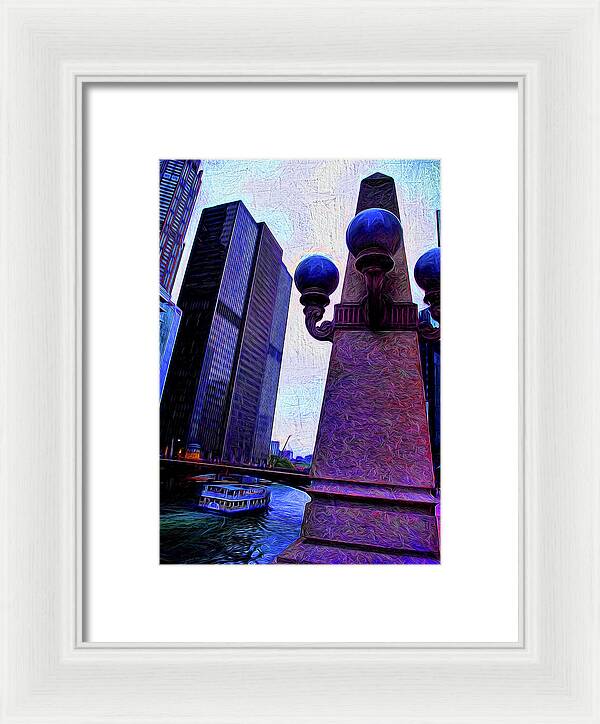 Chicago River Lamp - Framed Print