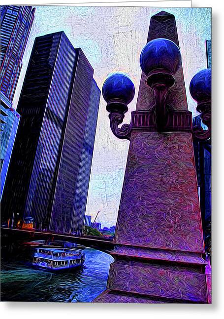 Chicago River Lamp - Greeting Card