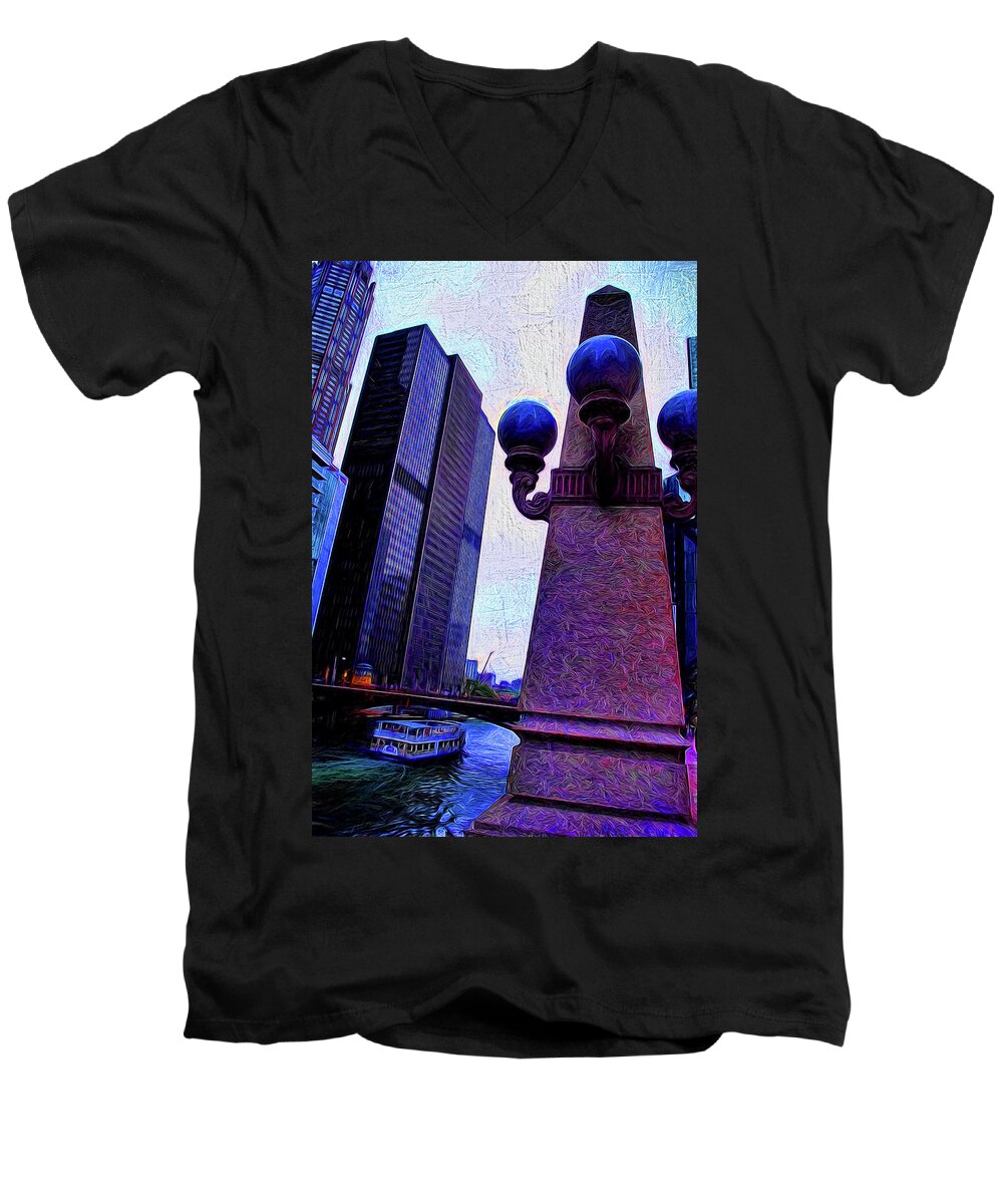 Chicago River Lamp - Men's V-Neck T-Shirt