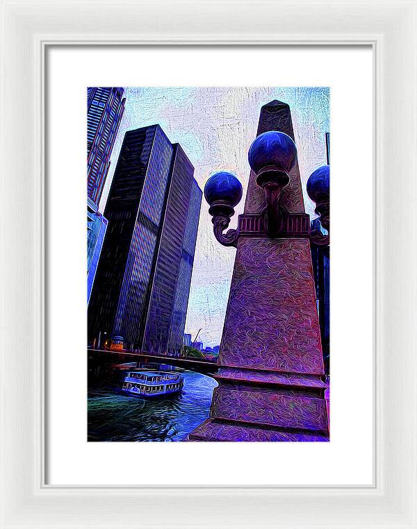 Chicago River Lamp - Framed Print