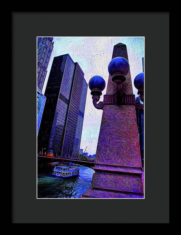 Chicago River Lamp - Framed Print