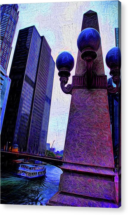 Chicago River Lamp - Acrylic Print