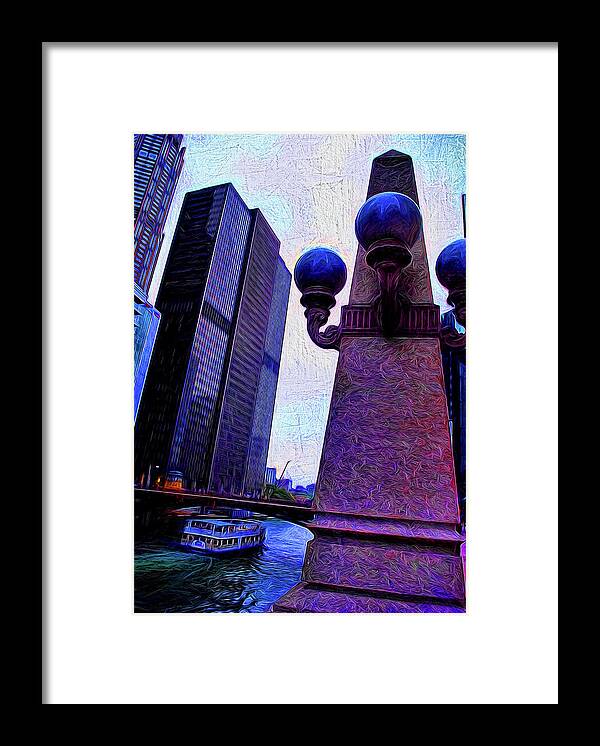 Chicago River Lamp - Framed Print